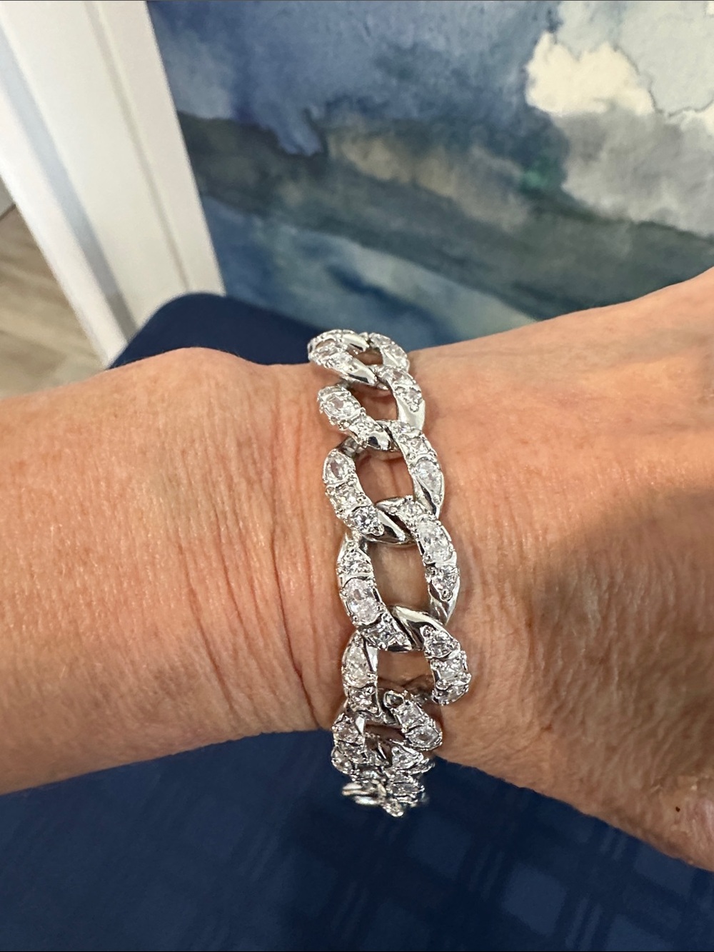 Silver Crystal Link Bracelet - Elegant Women’s Jewelry